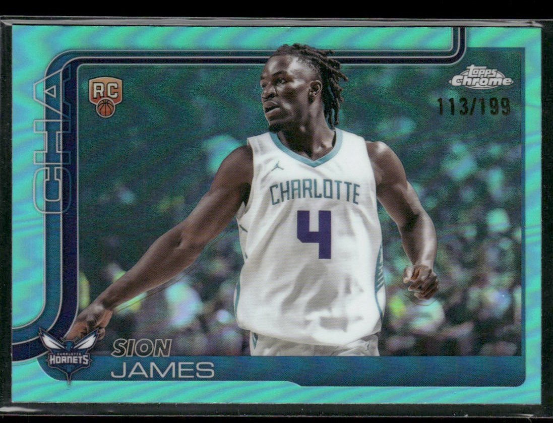 2025-26 Topps Chrome #283 Sion James Aqua Refractor #/199