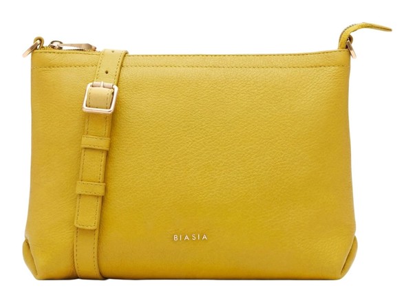 Biasia Weave Small Crossbody Bag UmhäNgetasche Tasche Avocado Senfgelb Neu-image