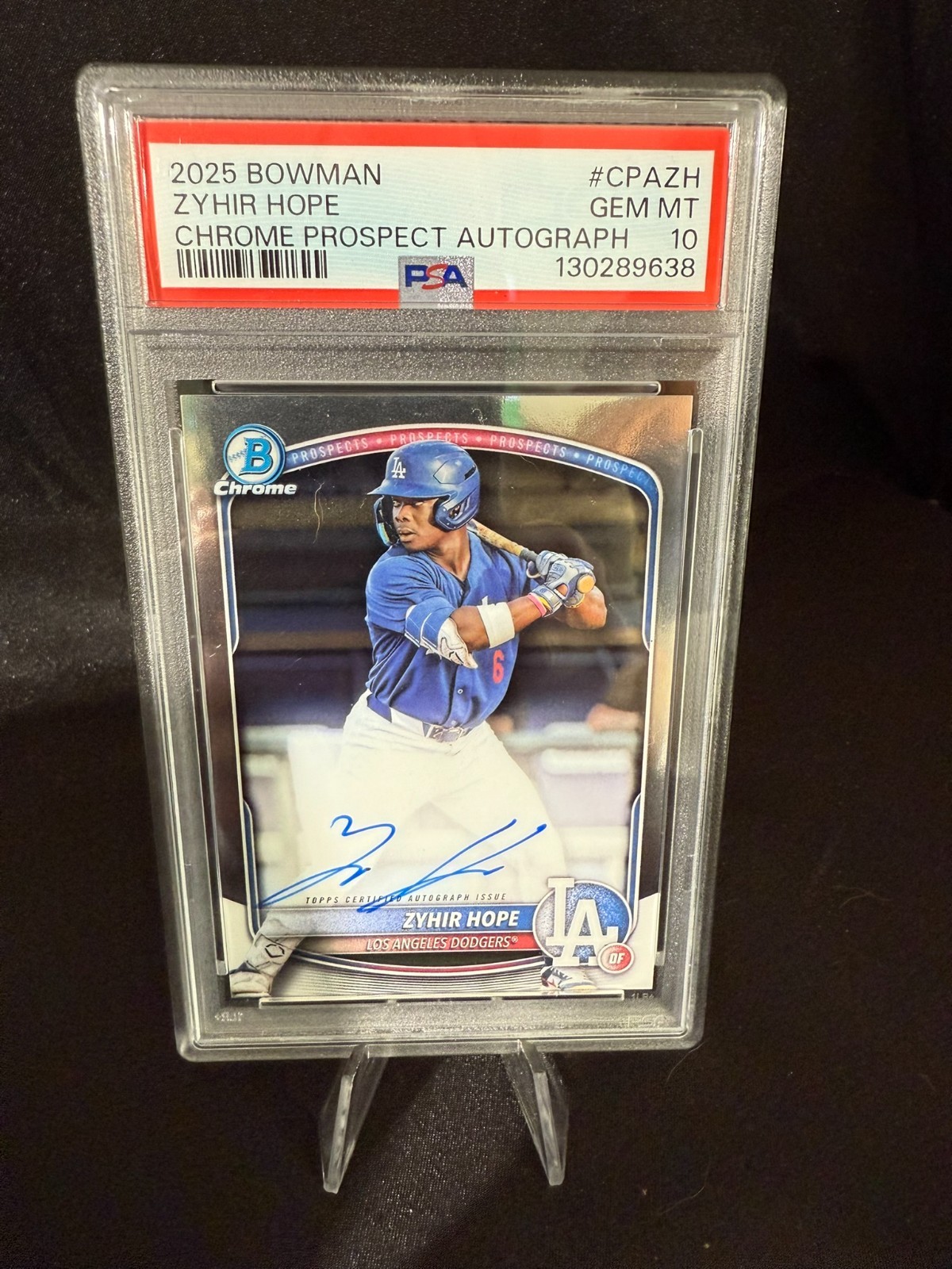 2025 Bowman Chrome Prospect Auto Zyhir Hope #CPA-ZH PSA 10