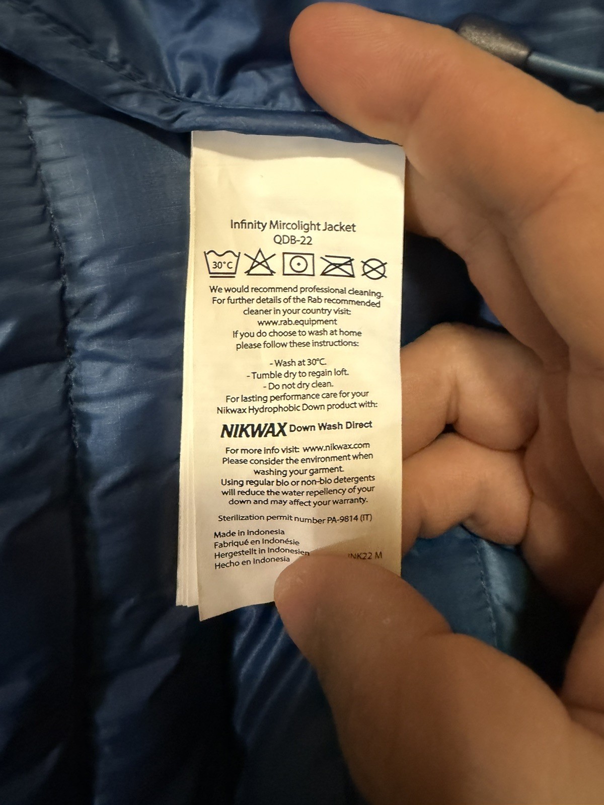 Rab Infinity Microlight Men’s Down Jacket Size M … - image 6