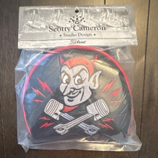 Scotty Cameron Speed Demon Putter Headcover Leather Black/Red/Gray/White 1pc