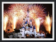 Peelable Sticker Wall Poster Disney Paris Fireworks Night View 784 585mm