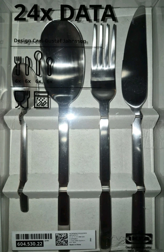 ikea data besteck Gabel Messer Löffel 24 Teilig BESTECKSET Für 6 Personen Haus - Bild 1 von 1