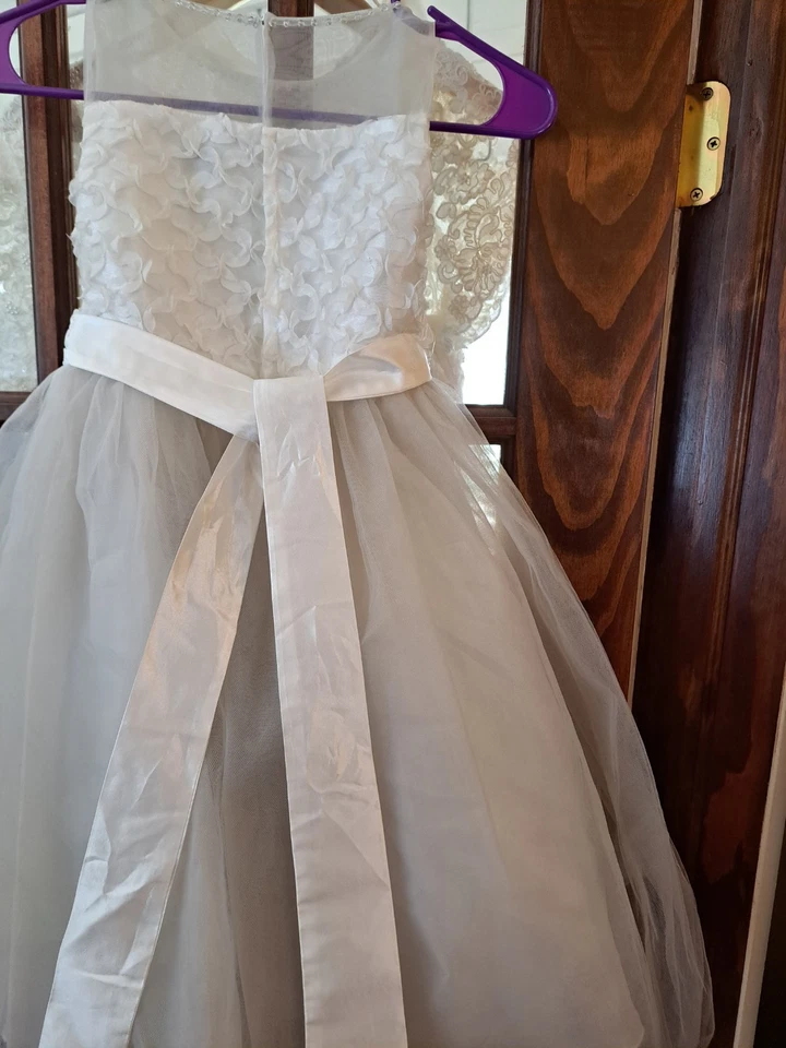 Vestido Blanco Niñas Talla 6 Punta Top Flor Niña O Comunitario Foto 4 de 4