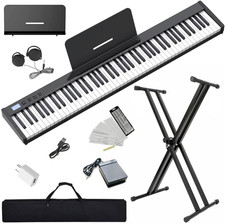 Semi-Weighted 88 Keys Piano Keyboard Compact Portable Digital Piano Set for Begi