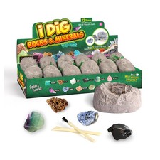 12 Natural Rock Mineral Dig Kit - Educational STEM Toy for Kids, Mining Gemsto