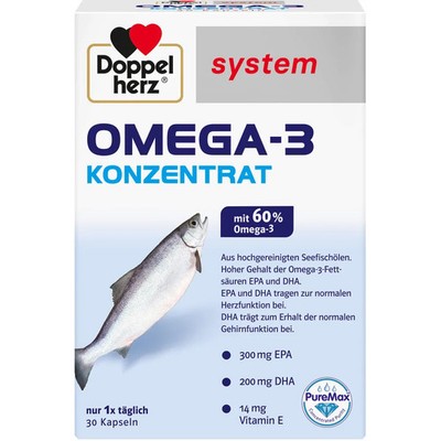DOPPELHERZ Omega-3 Konzentrat system Kapseln 30 St PZN 06132725