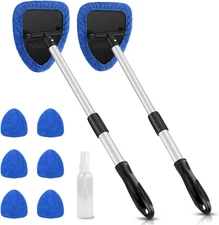 Windshield Cleaning Tool, Car Window Cleaner Windshield Cleaner with 8 Reusable 