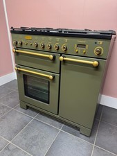 RANGEMASTER PROFESSIONAL 90 CM 13 AMP RANGE COOKER IN CAMO GREEN & GOLD TRIM…