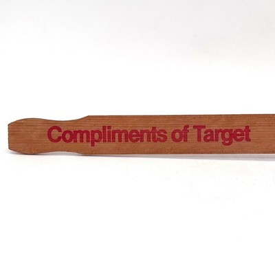 Vintage Compliments of Target Branded Wooden Paint Stir Stick Red Lettering 14''