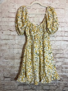 slim fit dress slacks Tokiwa Green Flower Crowd French Retro Dress – remulia main image 1