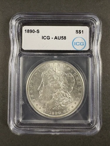 1890-S Morgan Silver Dollar AU58