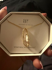Gold Plated Howlite & Magnetsite Bar Pendant ...