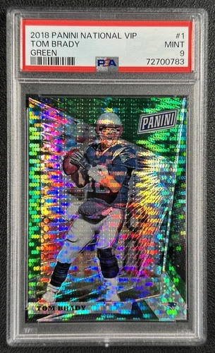 TOM BRADY PSA 9 2018 PANINI NATIONAL VIP #1 GREEN 4/5 PATRIOTS