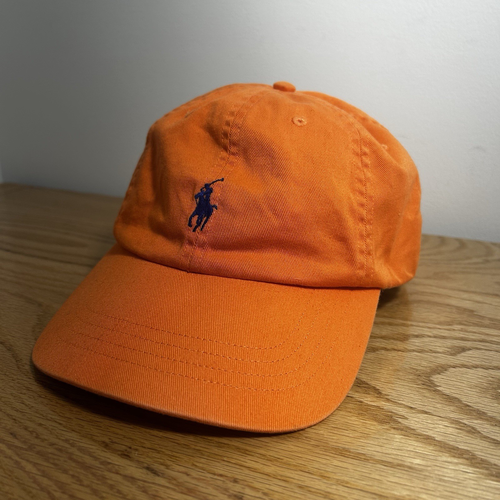 Ralph Lauren Polo Cappello Berretto Strap Back Uomo Arancione Blu Pony Baseball Preppy