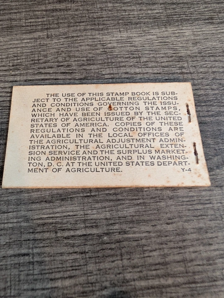 Vintage USDA 25c Cotton Order $1 Stamp Booklet empty - Image 2 of 4
