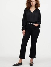 Madewell Curvy Kick-Out Black Cropped Flared ...