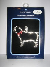 37 BULLDOG WITH CRYSTALS CHRISTMAS Ornament 6X4