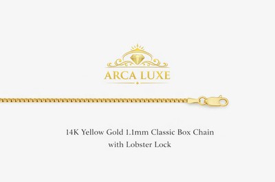 ARCA LUXE Classic Box Chain   14K Solid Gold (1.1mm)