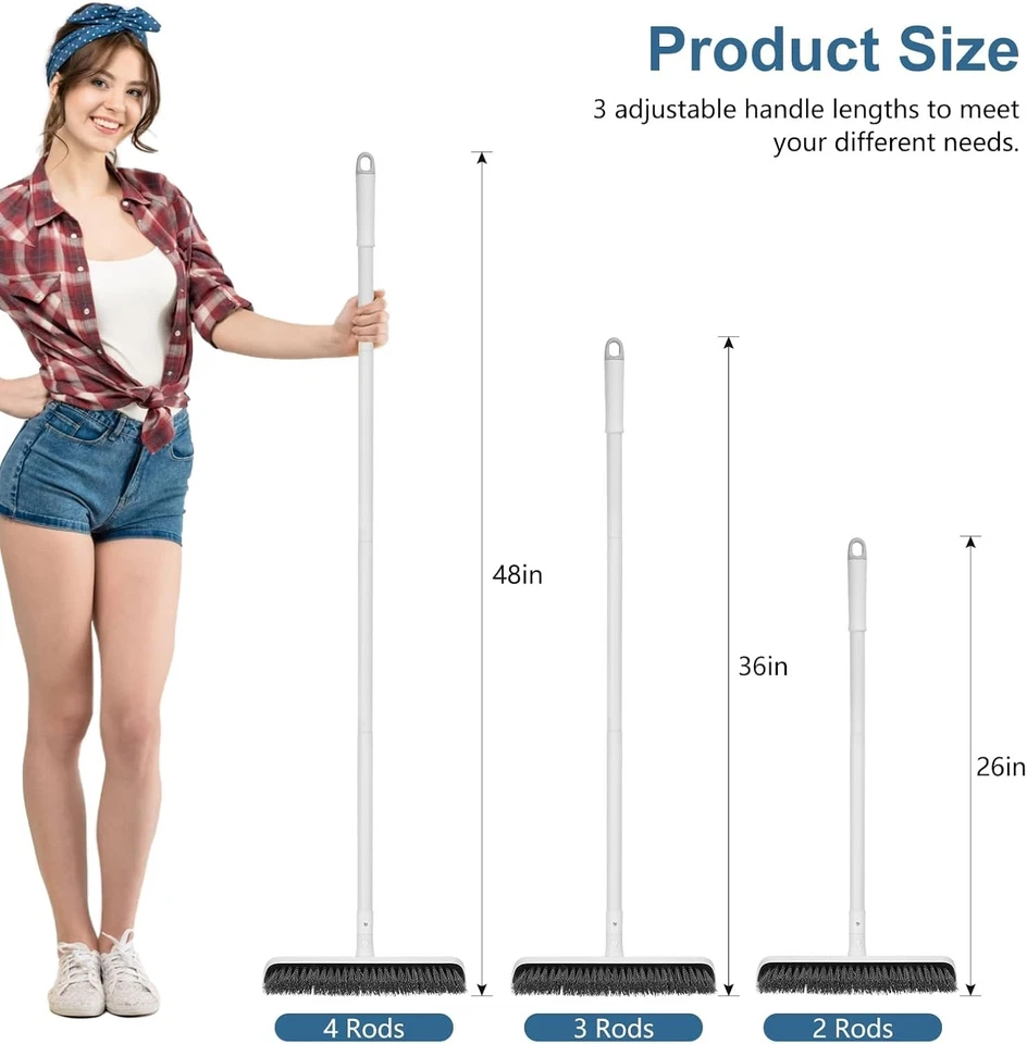 Setsail Cepillo Exfoliante de Piso 2 en 1 con Mango Ajustable de 48" para Baño Foto 2 de 4