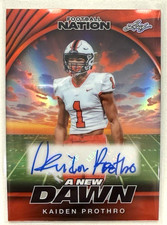 2025 Leaf Football Nation A New Dawn Red Prismatic Auto 1/2 Kaiden Prothro