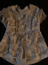 White And Grey Blouse With Asian Detailing, T...