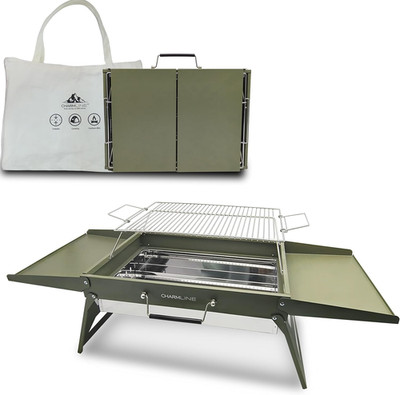 Portable 20x14 Charcoal Grill - Perfect for Camping, Picnics & Beach Fun
