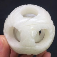 Natural White Marble Ball Crystal Quartz Sphere Healing Decorate Specimen 2.13''