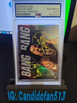 Signed 2025 Topps Chrome WWE Cactus Jack  Bang Bang  Persona Case Hit SSP PSA 