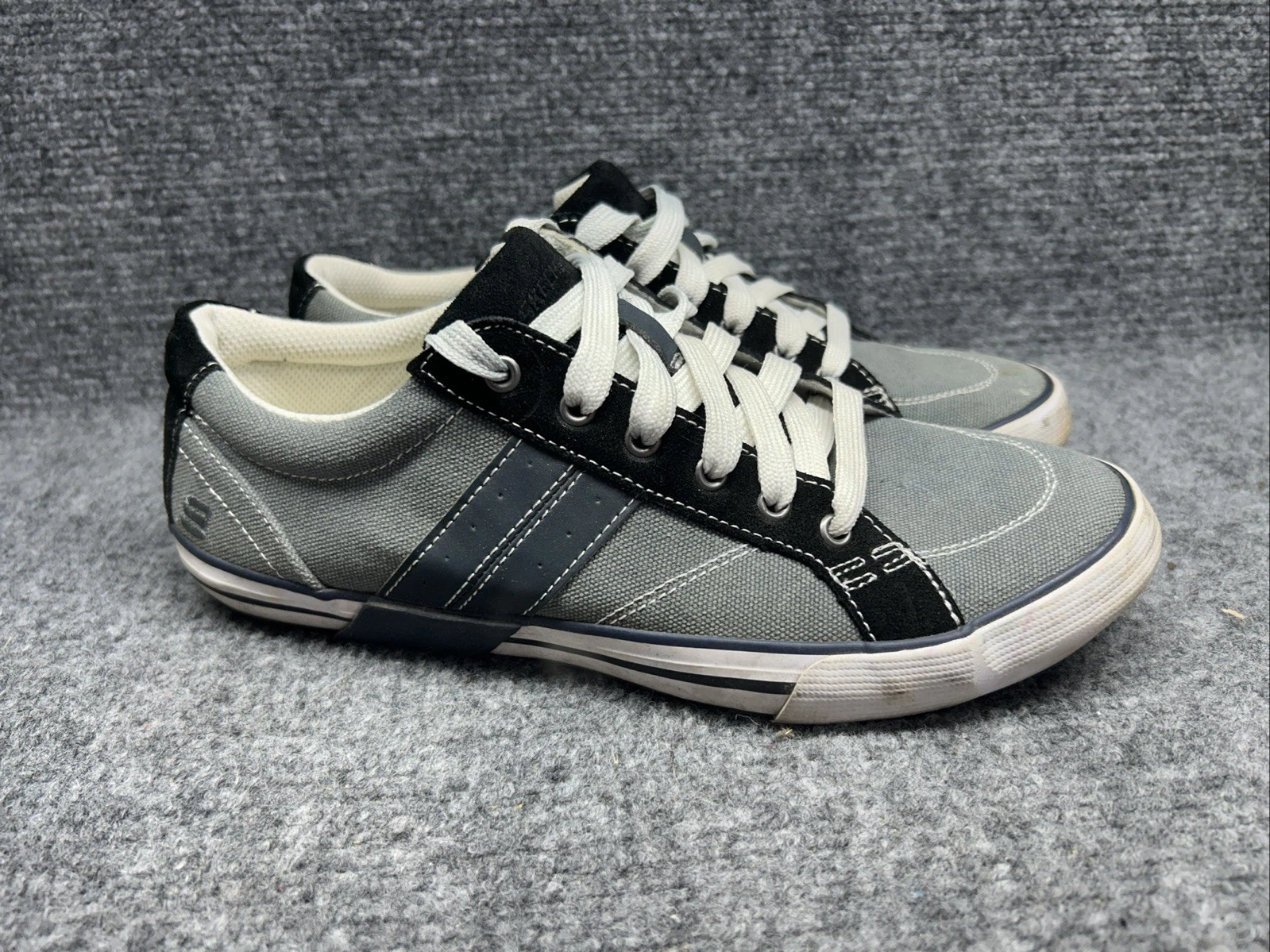Skechers Relaxed Fit 62884 Leather Textile Lace‑Up Preppy Sneaker Blue Men 8.5