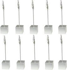 Table Number Holder Name Place Card Memo Clip 10PCS, Silver