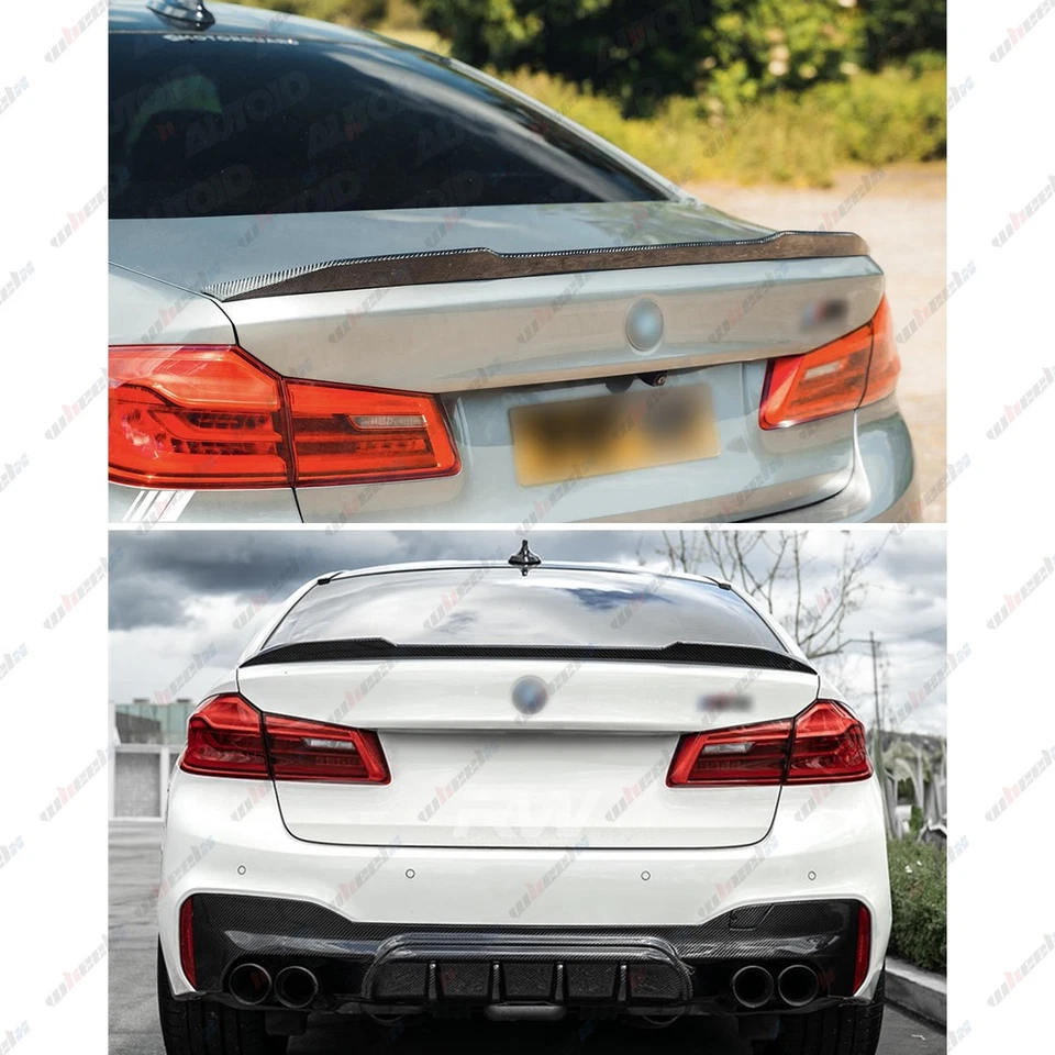GLOSS BLACK CS STYLE  TRUNK SPOILER FOR 2017-23 BMW 5-SERIES G30 530I 540I M550I - Imagem 3 de 4