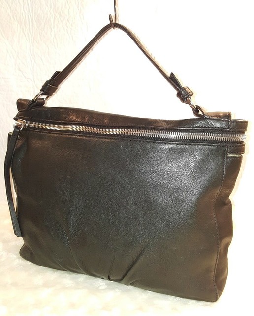 MARGOT NEW YORK Black Leather Hobo Satchel Handbag eBay