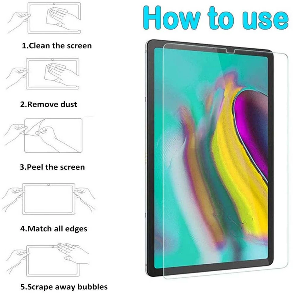 2 X Pack Tablet Tempered Glass Screen Protector Cover For Samsung Galaxy Tab A/S - Image 4 of 4