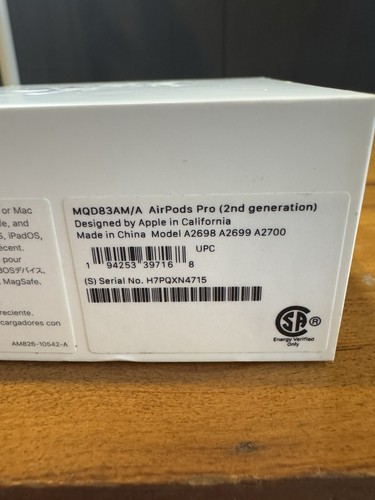 Apple AirPods Pro (2nd Generation) Retail Box Only - A2698 & A2700 - Photo 4 sur 5