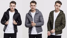 Urban Classics Jacket Mens Quilted Jacket Basic Hooded Down Jacket