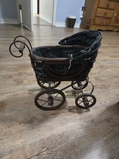 Antique Vintage Baby Doll Carriage, Pram, Victorian Style Wooden Stroller