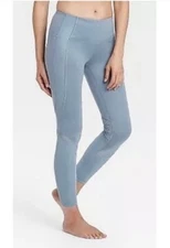 NWT All In Motion Metallic Mesh Contour Power Waist Leggings Blue Size XXL