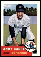 1991 TOPPS ARCHIVES 1953 ANDY CAREY . NEW YORK YANKEES #188