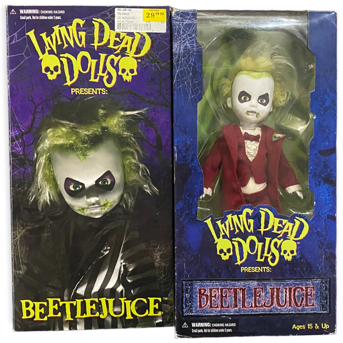 Mezco Living Dead Dolls Beetlejuice Betelgeuse Lot Red Wedding Tux