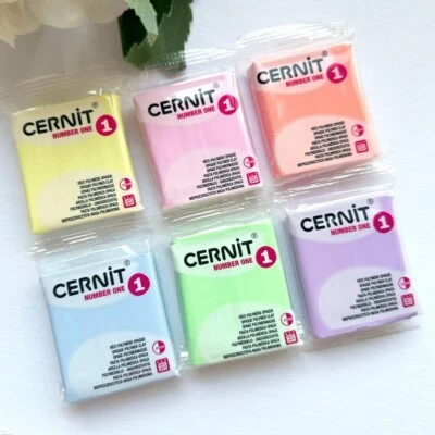 Cernit Polymer Clay | Number One | New Pastel Shades - Set of 6 56g Bars