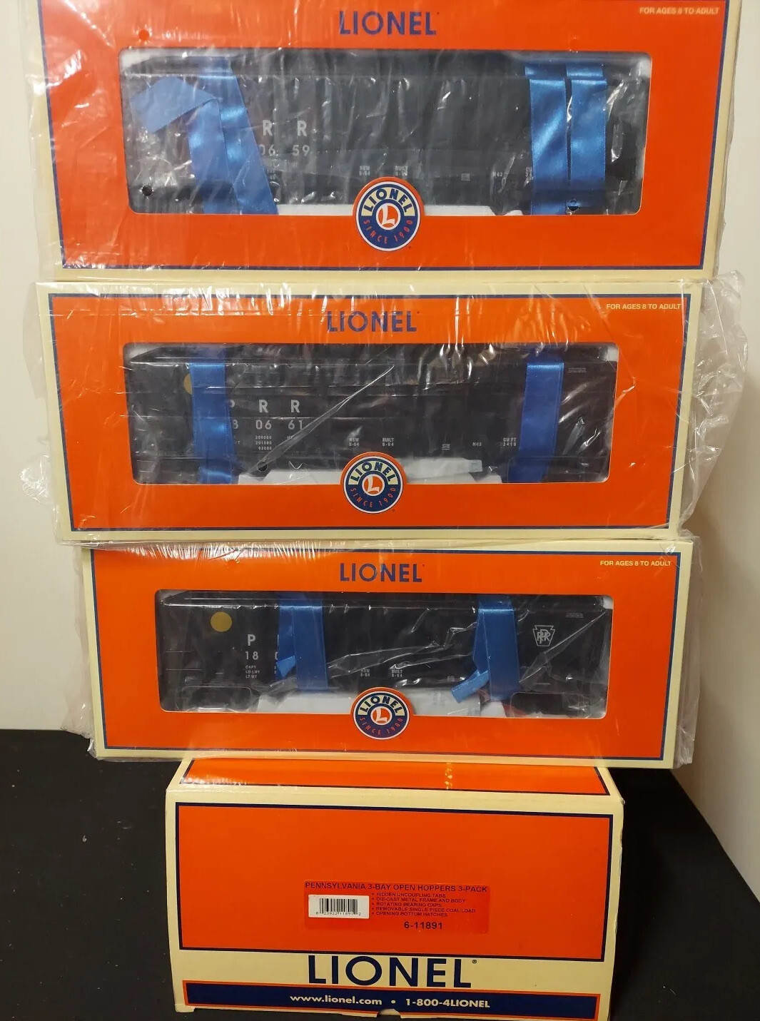 NIB Lionel O Gauge Scale 611891 Pennsylvania 3 Bay Hopper Train Box