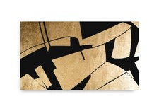 Quadro dipinto a mano su tela intelaiato Gold series44 colore oro astratto 90x40