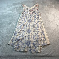 Free People Embroidered Beaded Sleeveless Dress Bohemian Festival XS Women's
