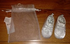New Marks and Spencer Baby Ivory Satin Christening/ Pram Shoes Size 6-12 Months 