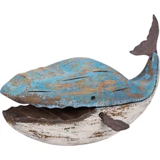 Primitives by Kathy Rustic Blue Whale Sitter Beach House Decor Coastal Rustic