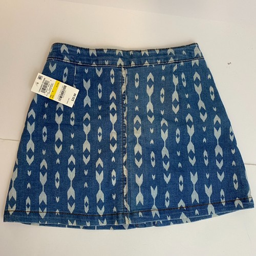 Epic Threads Girl Skirt Medium 8 10 Blue Tribal Print Button With Pockets New - Picture 4 of 5