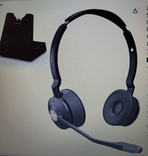 Jabra Engage 75 Stereo Wireless Headset 9559-583-125 Telephone Headset Black Euc