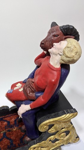 THIS IS ART! Political Sculpture of Ronald Reagan Carriage Frog w/ Nancy & Devil - Picture 13 of 22