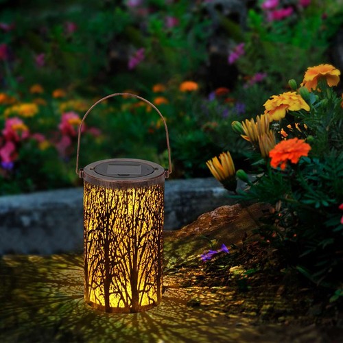 Waterproof Solar Lantern Hanging LED Light Yard Outdoor Garden Flame Lamp Decor - Picture 7 of 12